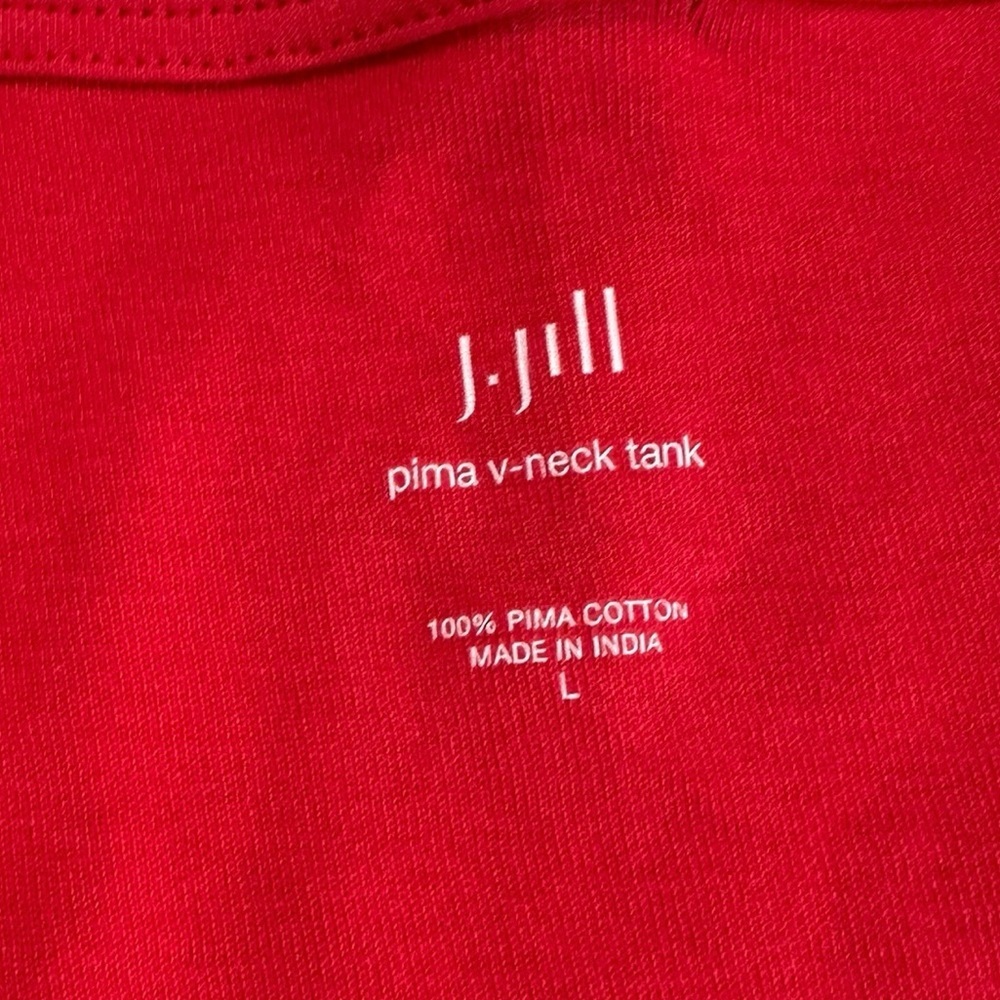 J. Jill Pima V-neck Geranium Tank Top Size L NWT - Picture 15 of 17